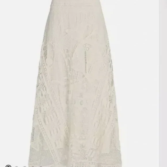 FARM Rio White Lace Guipure Midi Skirt - Picture 6 of 16